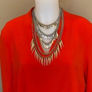 Silver Tone Statement Necklace